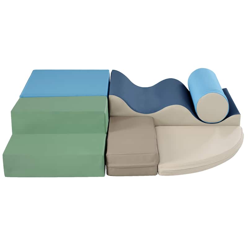 Soft Climb and Crawl Foam Playset 6 in 1, Soft Play Equipment Climb and Crawl Playground for Kids,Kids Crawling
