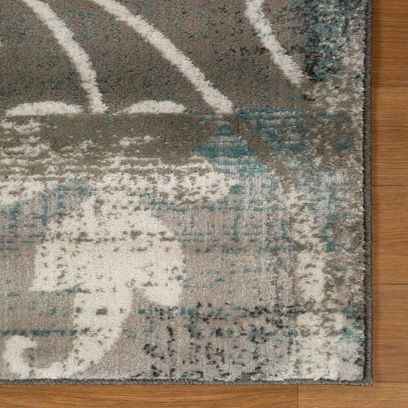 Contemporary Floral Patchwork Indoor Area Rug or Runner by Superior