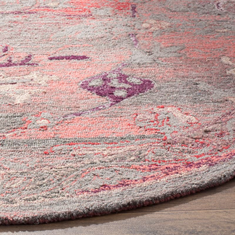 SAFAVIEH Handmade Distressed Kesha Vintage Boho Oushak Oriental Polyester