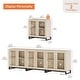 preview thumbnail 15 of 62, WAMPAT Multifunctional Sideboard Buffet Cabinets with Glass Doors, Modern Sideboard with Adjustable Shelf, Coffee Bar Cabinet