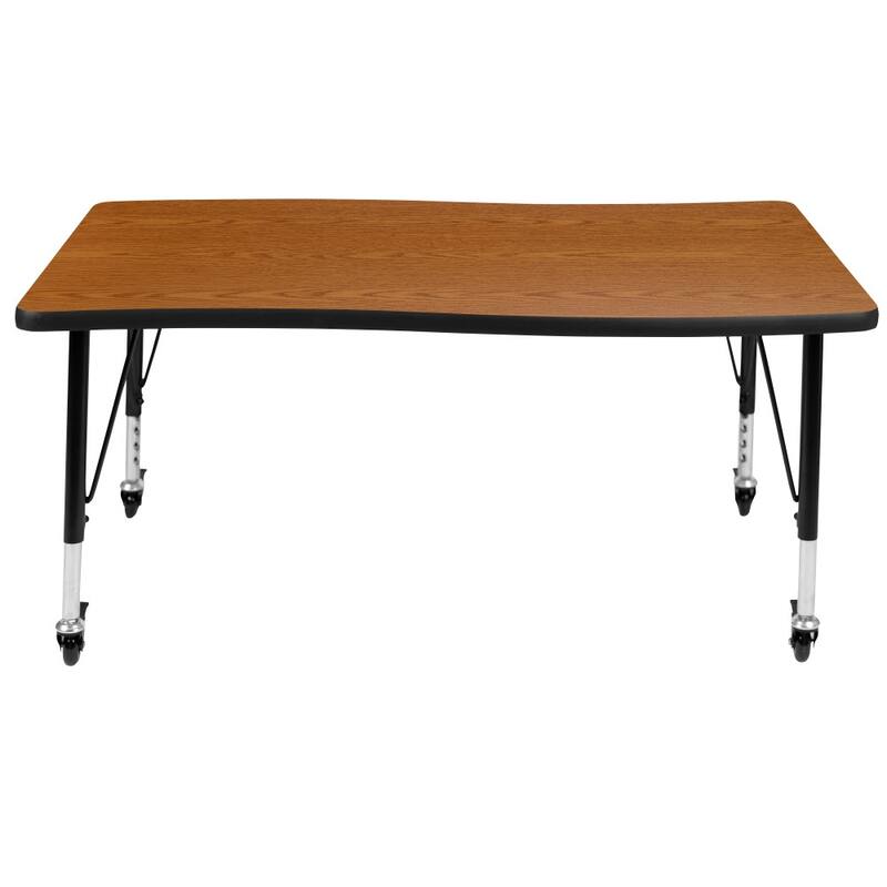 Mobile 28"Wx47.5"L Wave Collaborative Grey Kids Adjustable Activity Table