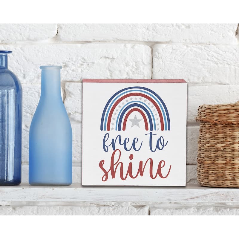 Free To Shine Fourth of July Shelf Block
