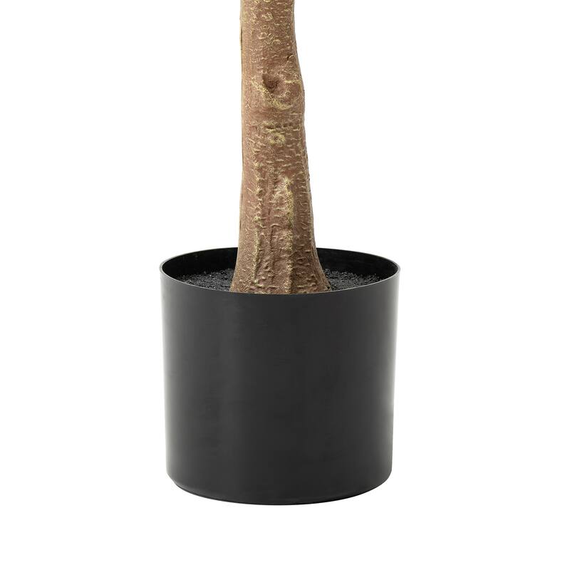 Glitzhome 3.5ft/5ft Artificial Fiddle Leaf Fig Tree Faux Plant with Pot