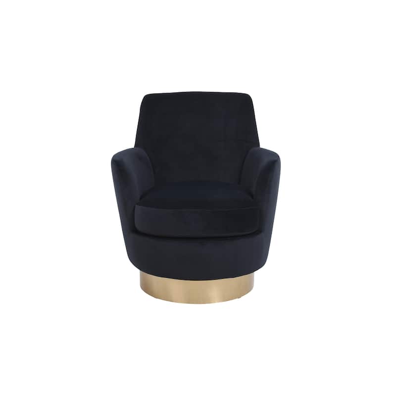 Velvet Swivel Barrel Chair, Swivel Accent Chairs Armchair - Black