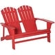 preview thumbnail 2 of 27, Outsunny Outdoor Adirondack Chair Bench for Two with Ergonomic Design, Wide Armrests, & Fir Wood Build