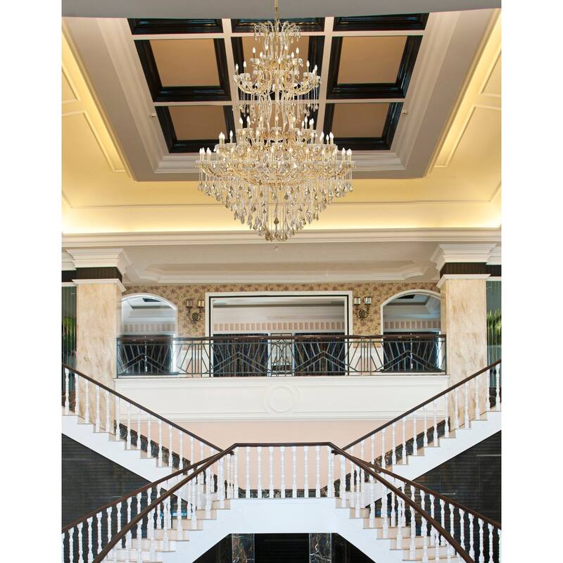Elegant Lighting 2800G96-GT/RC Maria Theresa 87 Light 72" Wide Crystal