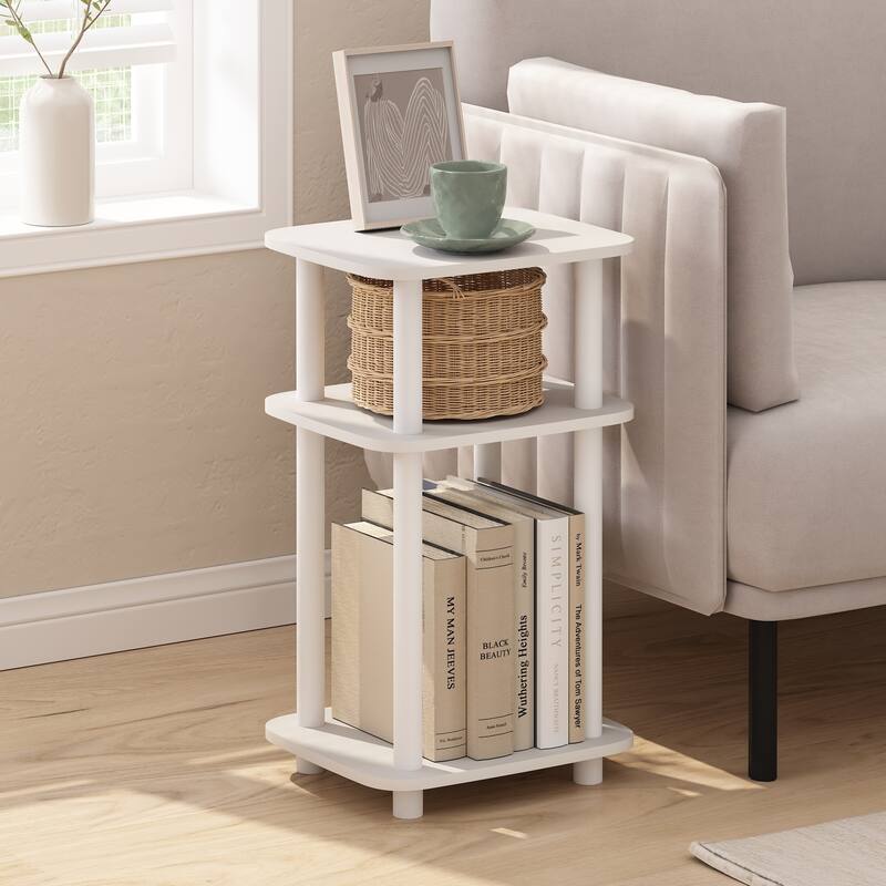 Furinno Just 3-Tier Turn-N-Tube Curve End Table, Side Table, 1-Pack