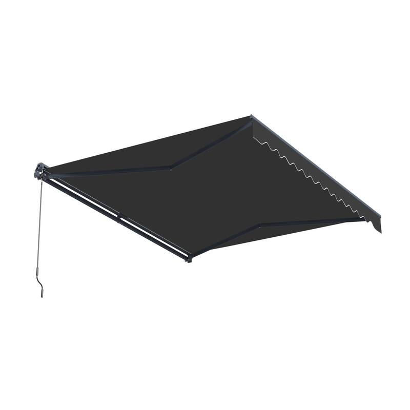 ALEKO Moroccan Semi-Cassette Motorized Patio Awning - Onyx Black - 13 x 10 Feet