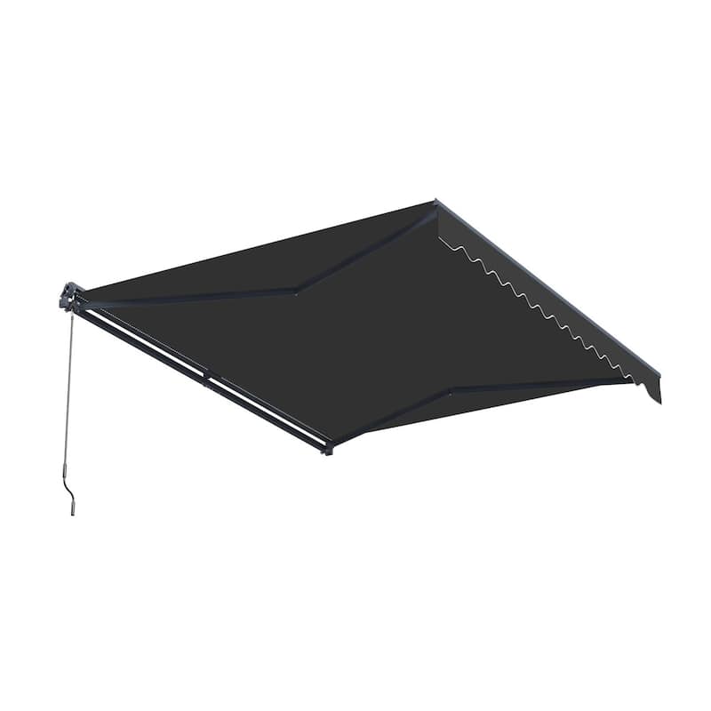 ALEKO Moroccan Semi-Cassette Motorized Patio Awning - Onyx Black - 16 x 10 Feet