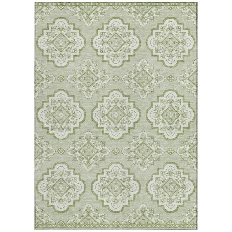 HomeRoots Medallion Transitional Rectangle Outdoor Rug