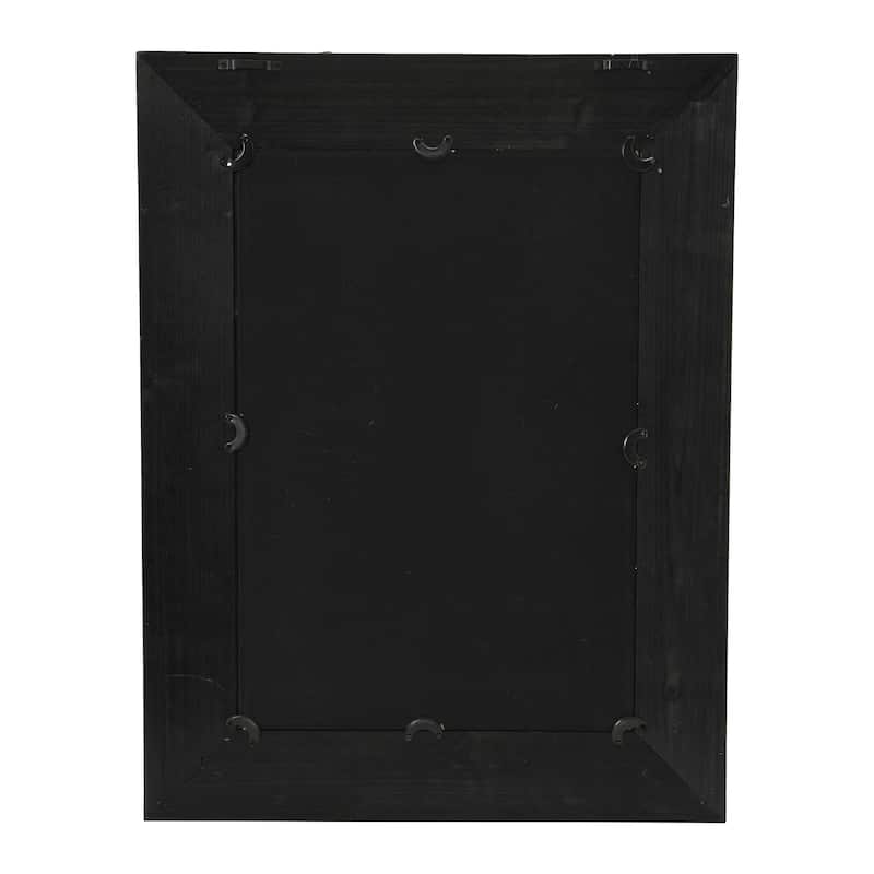 Wood Framed Wall Mirror with Rattan Detail