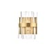 preview thumbnail 15 of 19, Indigo Home 8 inch crystal bath sconce Satin Gold