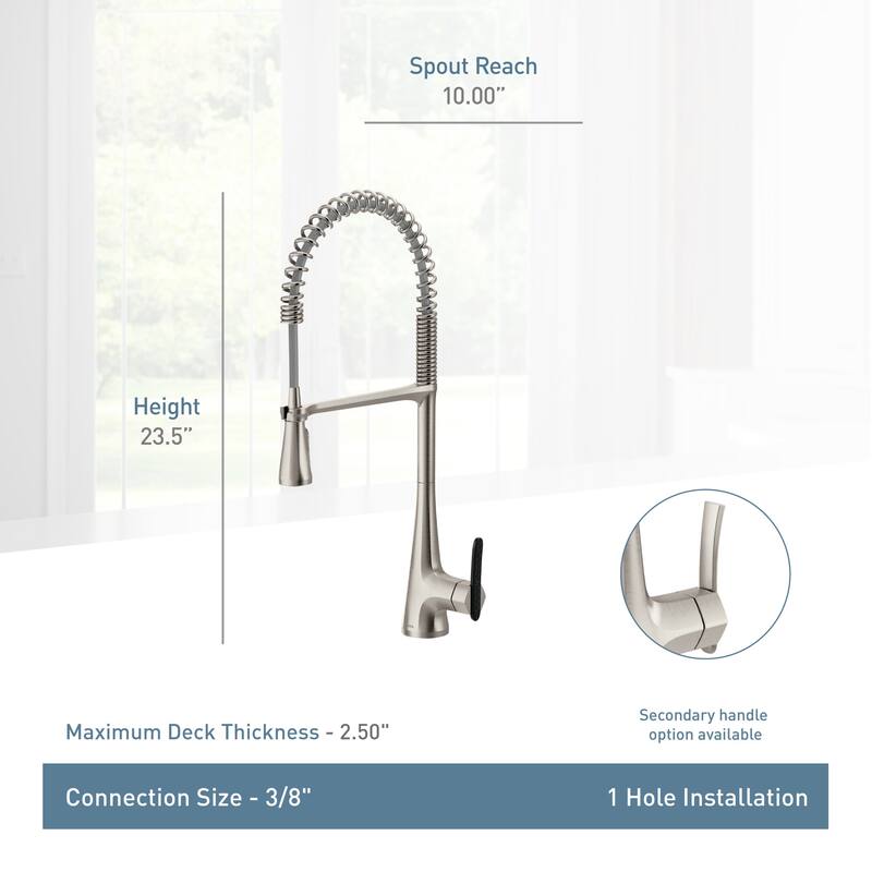 Moen Sinema 1.5 GPM Single Hole Pre-Rinse Pull Down Kitchen Faucet