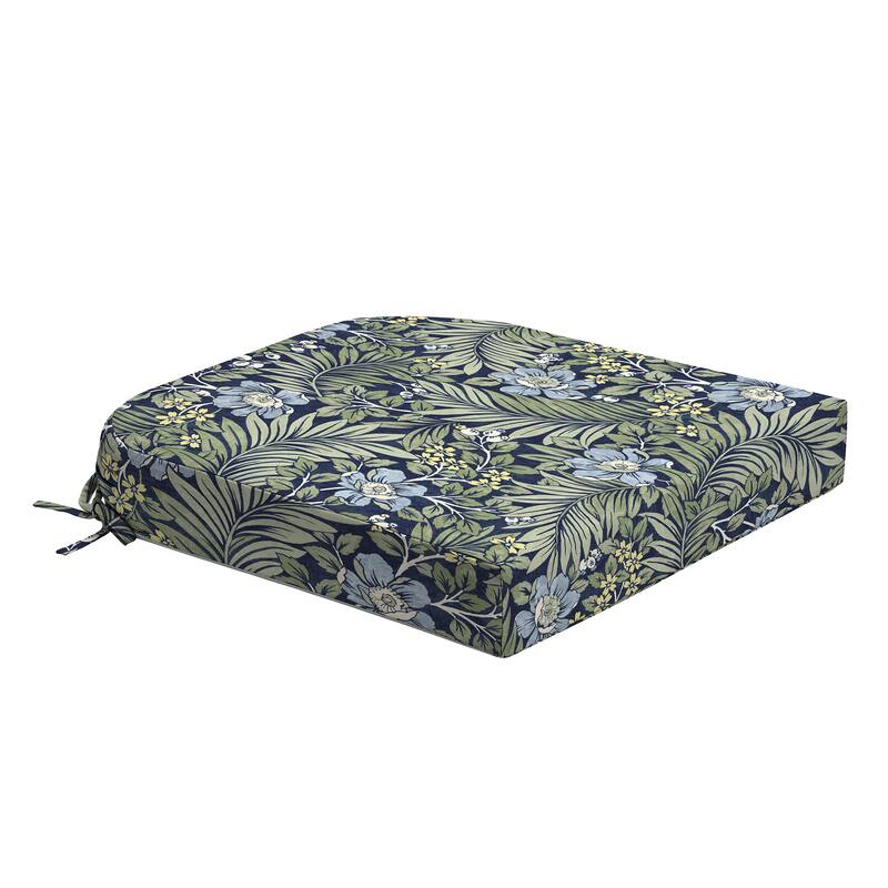 ARDEN Foam Outdoor Round Back Seat Cushion, 20 x 19 - Sapphire Morrison Floral