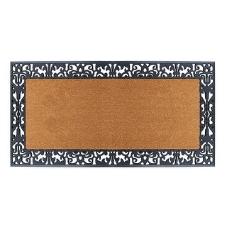 Half-Round Coir Rubber Entryway Thin Doormat Low Profile All Season  Decorative