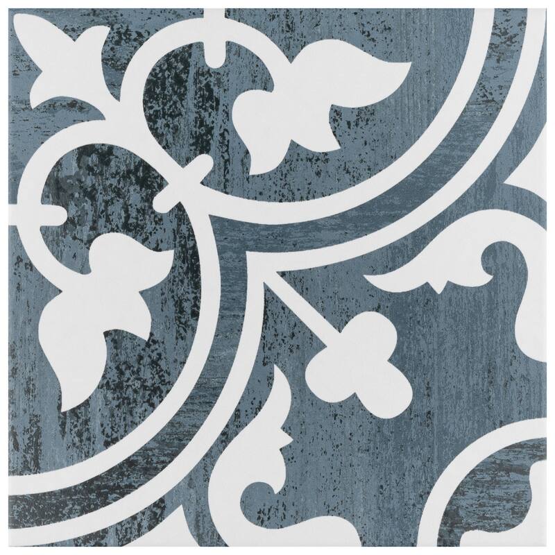 Merola Tile Cassis Arte Black Night 9-3/4" x 9-3/4" Porcelain Floor and Wall Tile