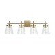 preview thumbnail 3 of 22, Jayne 4-light Bath/ Vanity Fixture w/ Clear Seeded Glass