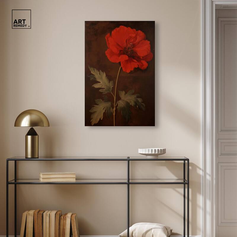 Flourish in Red I Canvas by Art Remedy, Gallery Wrapped