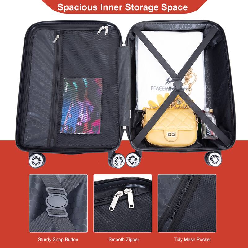 20/14" Spinner Wheels Luggage Sets 2 Piece Lightweight Suitcase Sets, Carry On Trunks Sets