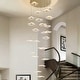 preview thumbnail 3 of 20, Gold Spiral Lotus Chandelier Dimmable Modern LED Pendant Light High Ceiling Chandeliers for Villa Staircase Entryway 24 lights