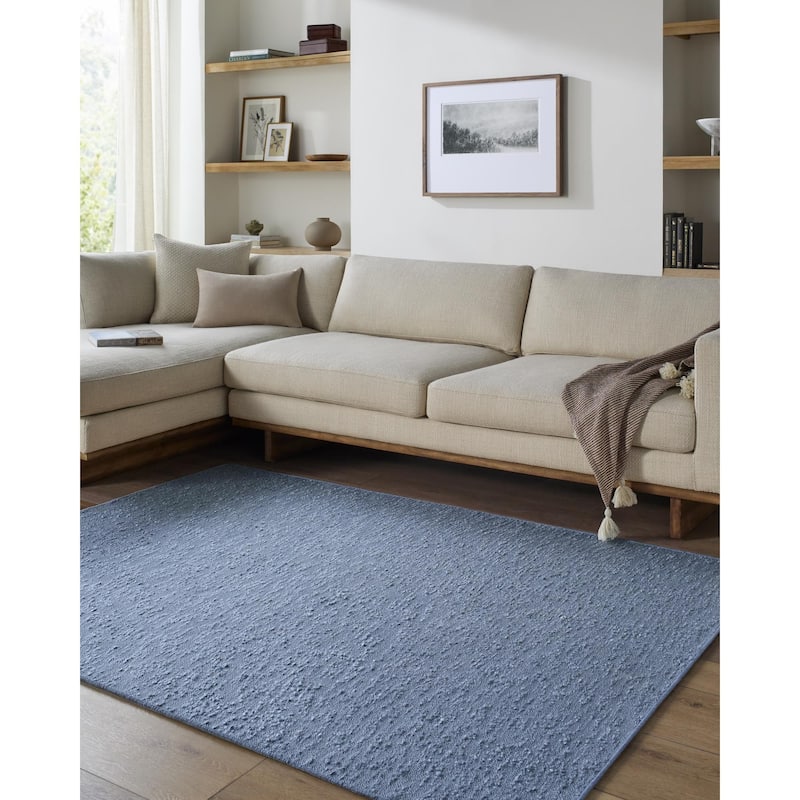 Livabliss Lush Farmhouse Area Rug - Light Blue - 8' x 10'
