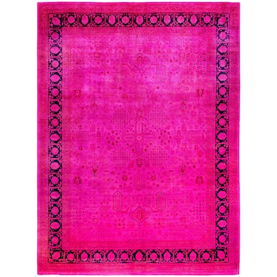 Overdyed One-of-a-Kind Hand-Knotted Area Rug - Pink - 9' 2" x 12' 4"