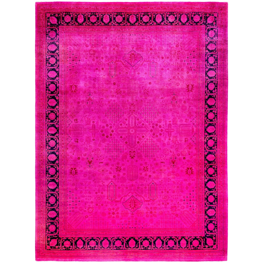 Overdyed One-of-a-Kind Hand-Knotted Area Rug - Pink - 9' 2" x 12' 4"