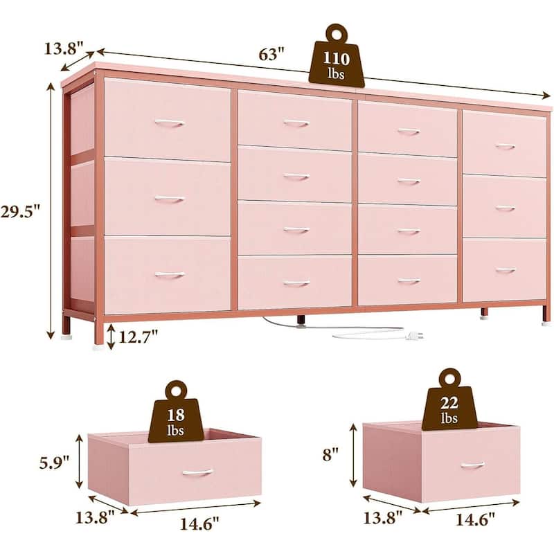 63" W Dresser Tv Stand for 65 70 75 Inch Tv