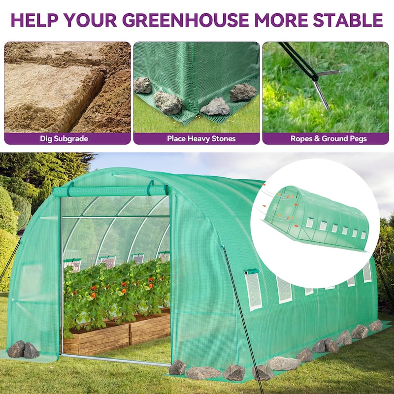 Moasis Walk-in Greenhouse with Reinforced Steel Frame