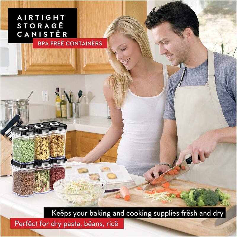 Airtight Food Storage Containers with Lids 6 Piece Set Air Tight Kitchen Storage Containers for Pantry Organization and Storage