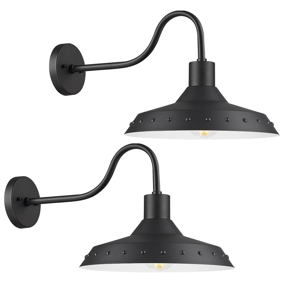 Gooseneck Barn Light, Exterior Wall Sconce(Set of 2)