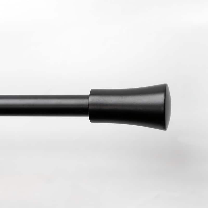 Lumi 3/4" Single Curtain Rod Brushed Nickel/Black- Cylinder finials