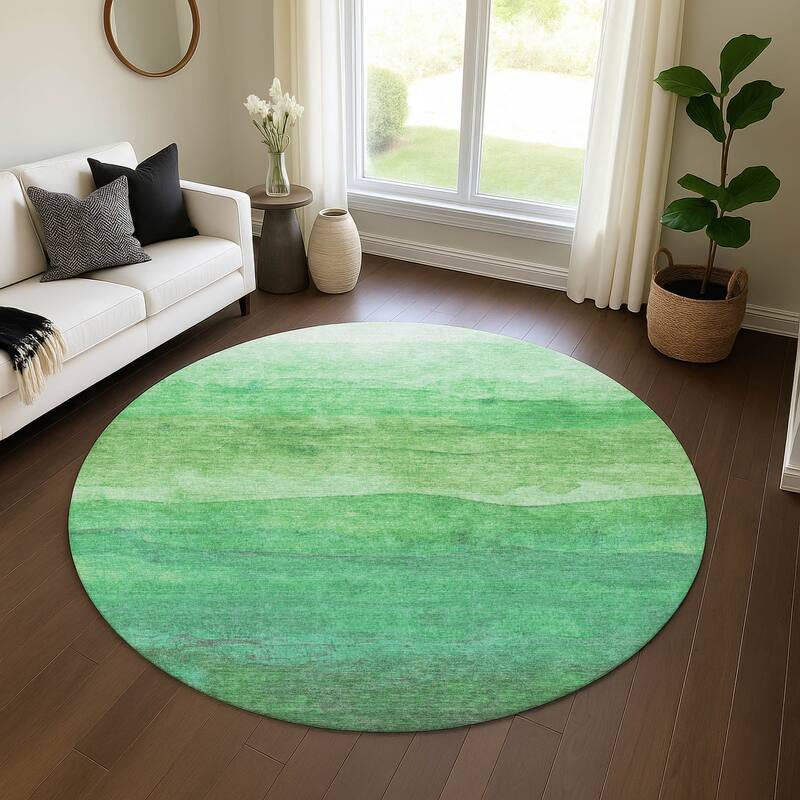 Premium Washable Super Soft Modern Ombre Mayfield Rug - Green - 8' x 8'