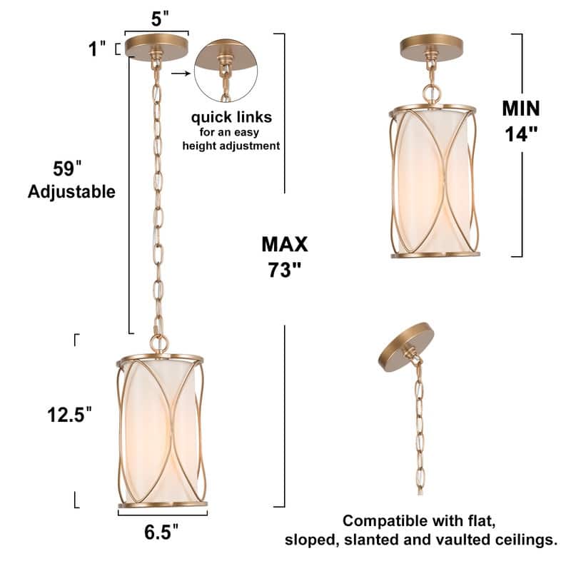 Velus Modern Farmhouse Mini Pendant Cylinder Metal Bronze Cage Kitchen Island Lights for Dining Room - D6.5'' x H72.5''