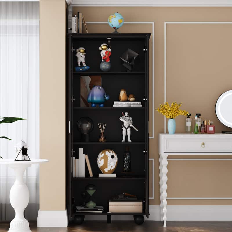 Media/Storage Cabinet - Acrylic Glass Pane Doors, Stores Optical Media