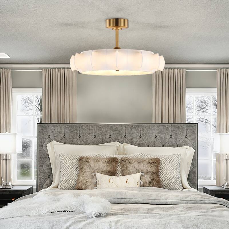 Ceiling Fan 29" Perimost 3-Blade Modern Gold LED