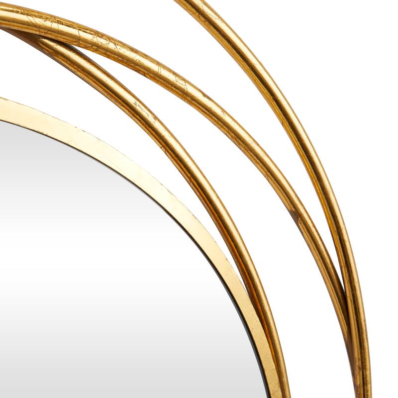 Stylish Metal Wall Mirror with Overlapping Circles and Foiled Finish - Gold or Gray