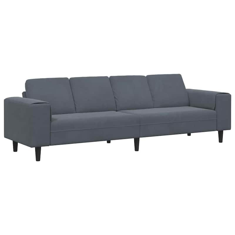 vidaXL Sofa Set Dark gray Velvet - 98.4 x 30.3 x 29.9 inch