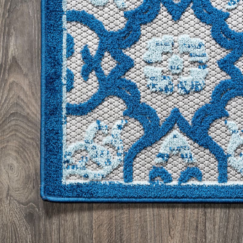 JONATHAN Y Crisantemo Tile Trellis High-Low Indoor/Outdoor Area Rug