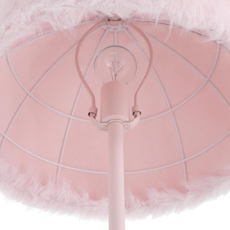 Acroma 63" Blush Pink Feather Floor Lamp with Dome Shade - 1-light