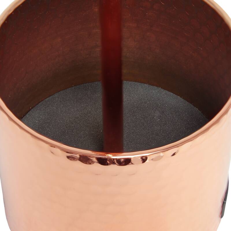 18.5 in. Rose Gold Finish Table Lamp with White Shade, Sturdy Table Lamp for Living Rooms and Bedrooms