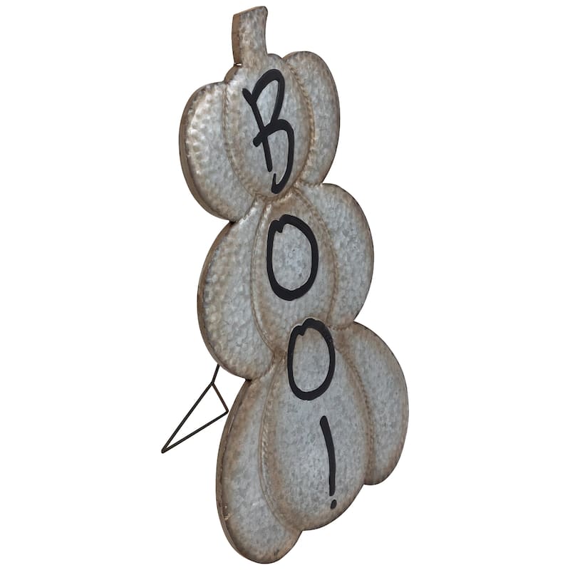 Boo! Metal Pumpkin Halloween Decoration - 28"