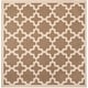 preview thumbnail 110 of 132, SAFAVIEH Courtyard Dorthey Indoor/ Outdoor Waterproof Patio Backyard Rug 7'10" x 7'10" Square - Brown/Bone