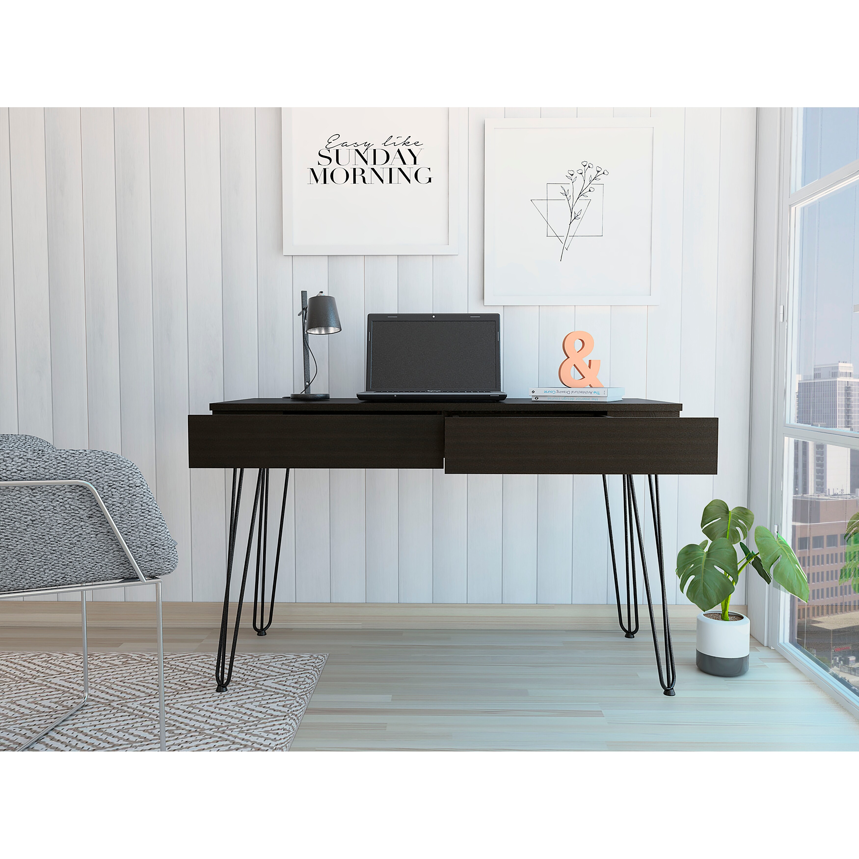 Hairpin desk 2025 with drawers