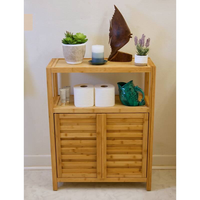 Porch & Den Burning Tree Solid Bamboo 2-door Spa Utility Cabinet