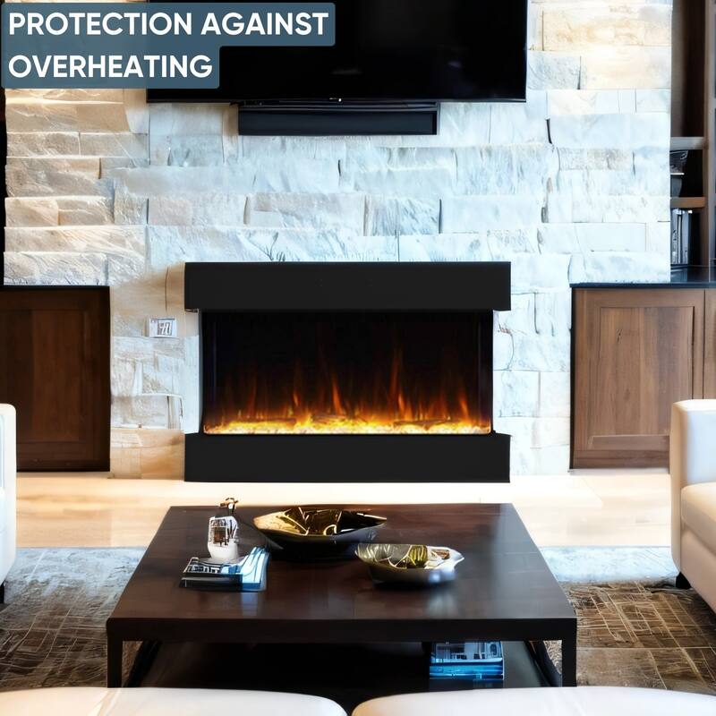 Electric Fireplace Heater with Multi Color Flam