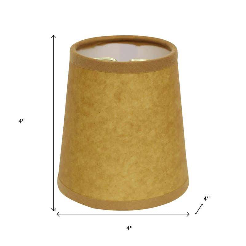 HomeRoots Brown Kraft Paper Empire Lamp Shade - 4"x4"x4"