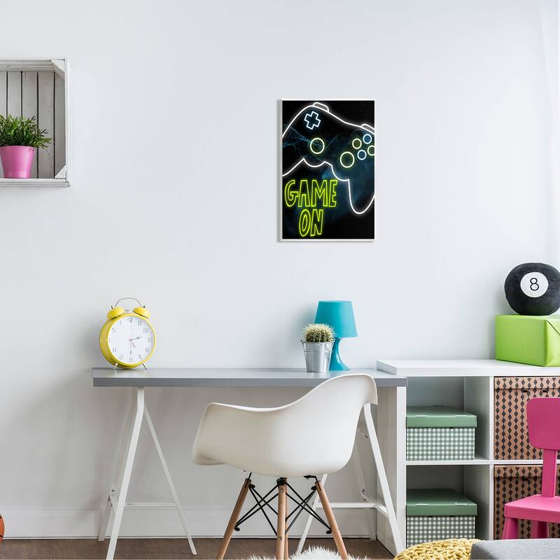 Stupell Game On Neon Controller Wall Plaque Art, Design by Marcus Prime