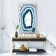 preview thumbnail 4 of 3, Porch & Den 'Geode 1' Blue Glass Modern Vanity Printed Mirror