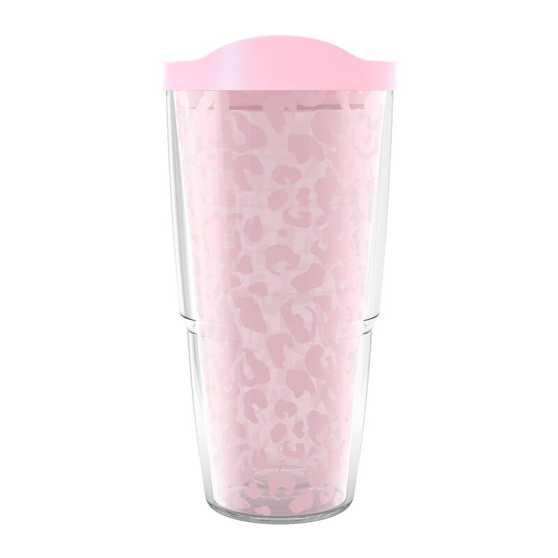 Tervis Leopard Frost Animal Print Collection Made in USA Double Walled Insulated Travel Tumbler, Blush - 24oz - Classic